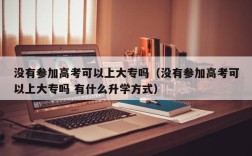 没有参加高考可以上大专吗（没有参加高考可以上大专吗 有什么升学方式）