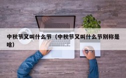 中秋节又叫什么节（中秋节又叫什么节别称是啥）