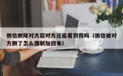 微信删除对方后对方还能看到我吗（微信被对方删了怎么强制加回来）