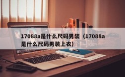 17088a是什么尺码男装（17088a是什么尺码男装上衣）