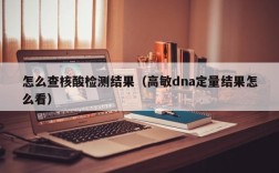 怎么查核酸检测结果（高敏dna定量结果怎么看）
