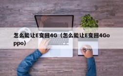 怎么能让E变回4G（怎么能让E变回4Goppo）