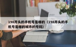 198开头的手机号是哪的（198开头的手机号是哪的城市的号码）
