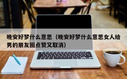 晚安好梦什么意思（晚安好梦什么意思女人给男的朋友圈点赞又取消）
